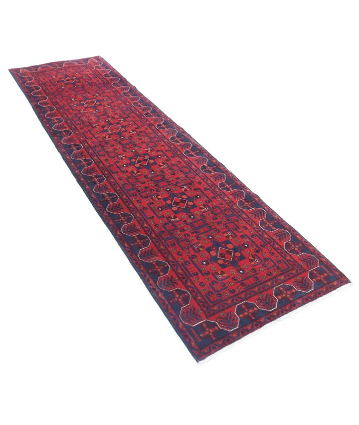 Red Afghan Khamyab Rug 2' 8" x 9' 6" Hand-Knotted | No. AT33770