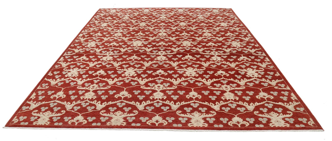 Afghan Oriental Rug 9' 4" x 12' 1" Hand-Knotted | No. AT33804