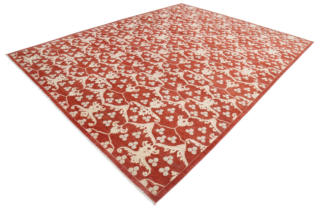 Afghan Oriental Rug 9' 4" x 12' 1" Hand-Knotted | No. AT33804