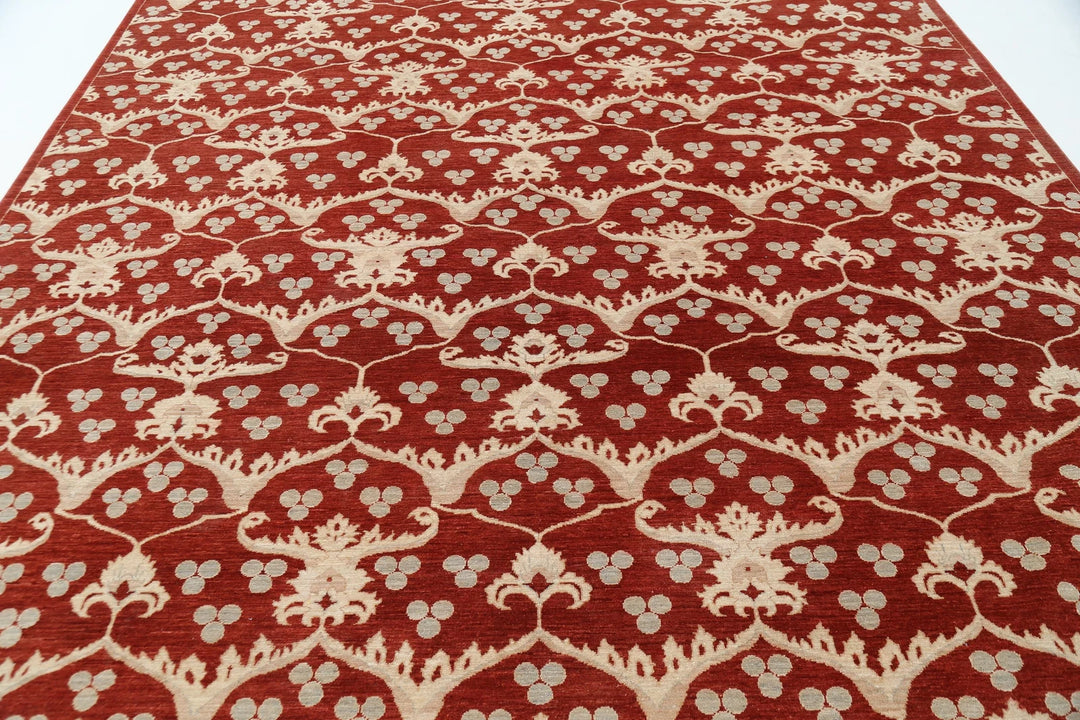 Afghan Oriental Rug 9' 4" x 12' 1" Hand-Knotted | No. AT33804