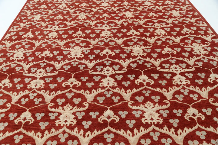 Afghan Oriental Rug 9' 4" x 12' 1" Hand-Knotted | No. AT33804