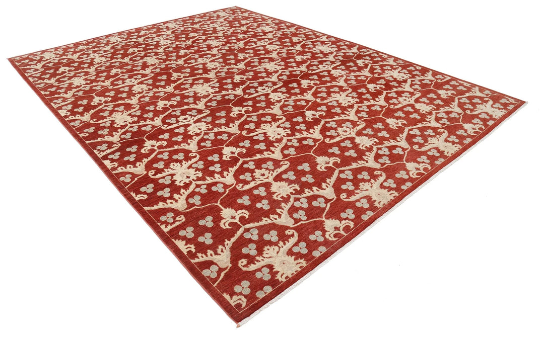 Afghan Oriental Rug 9' 4" x 12' 1" Hand-Knotted | No. AT33804