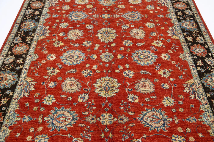 Afghan Ziegler Farhan Rug 6' 5" x 9' 5" Hand-Knotted | No. AT33846