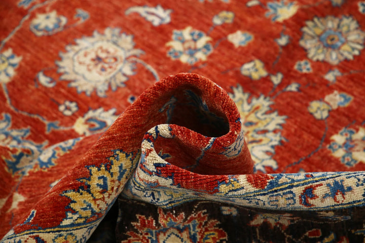 Afghan Ziegler Farhan Rug 6' 5" x 9' 5" Hand-Knotted | No. AT33846