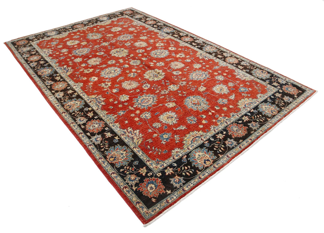 Afghan Ziegler Farhan Rug 6' 5" x 9' 5" Hand-Knotted | No. AT33846