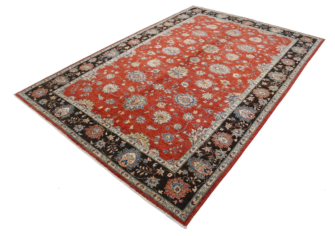 Afghan Ziegler Farhan Rug 6' 5" x 9' 5" Hand-Knotted | No. AT33846