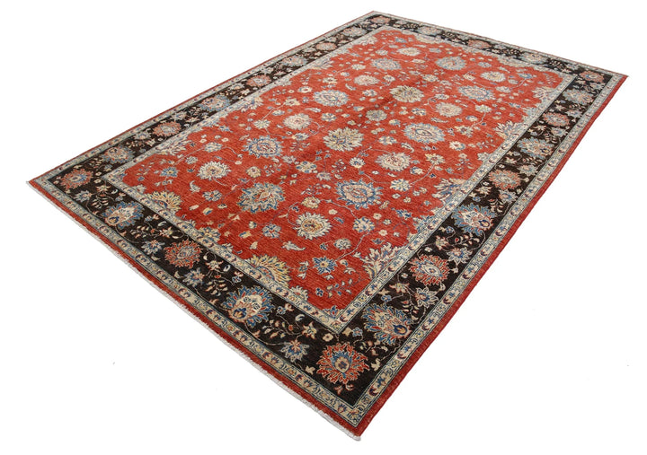 Afghan Ziegler Farhan Rug 6' 5" x 9' 5" Hand-Knotted | No. AT33846