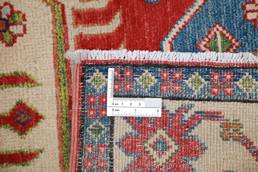 Afghan Kazak Rug 3' 4" x 5' 3" Hand-Knotted | No. AT33850