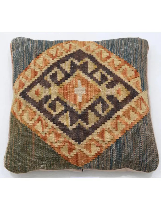 Afghan Tribal Pillow 1' 5" x 1' 5" Hand-Woven | No. AT33972