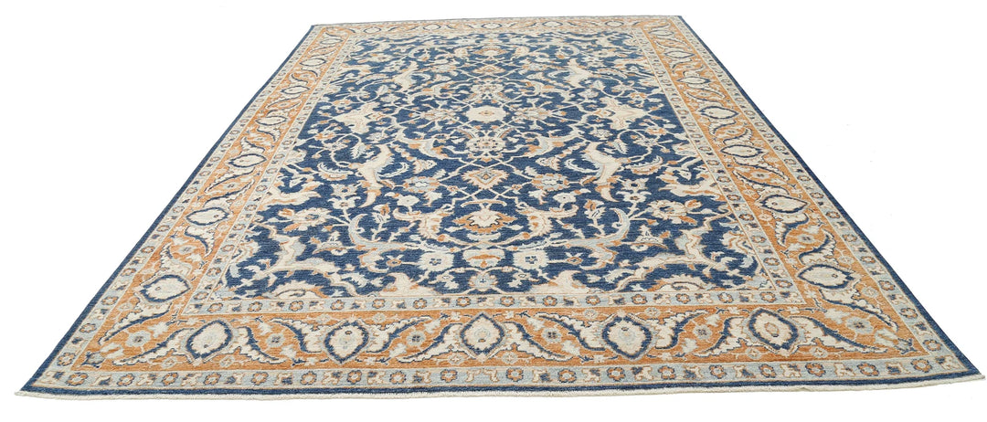 Afghan Oushak Rug 9' 2" x 12' 11" Hand-Knotted | No. AT34078