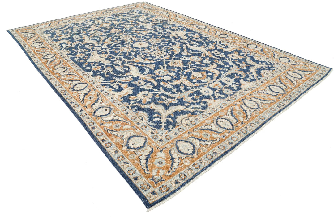 Afghan Oushak Rug 9' 2" x 12' 11" Hand-Knotted | No. AT34078