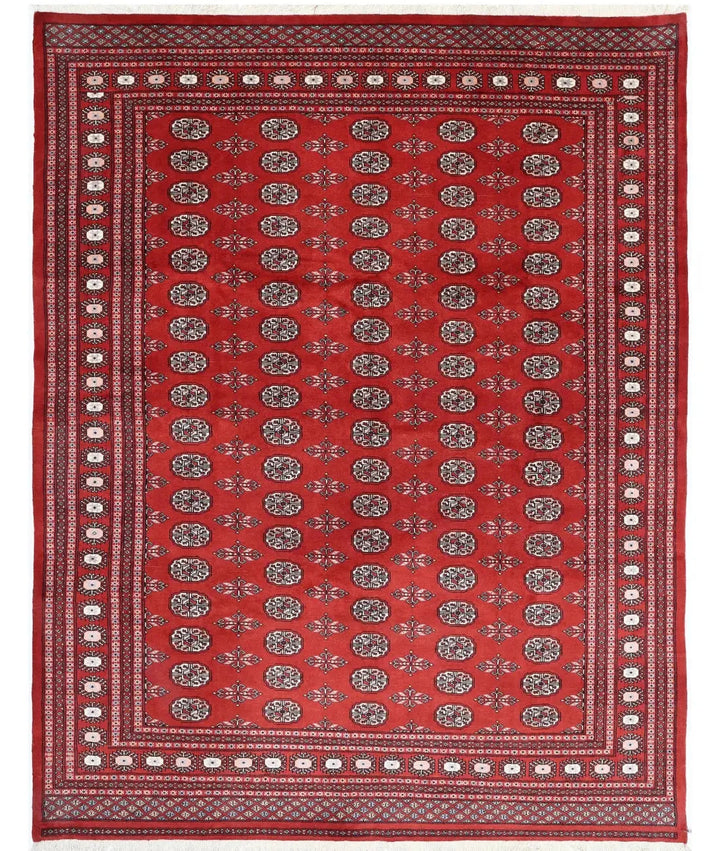 Pakistani Bokhara Rug 7' 11" x 10' 0" Hand-Knotted | No. AT34204