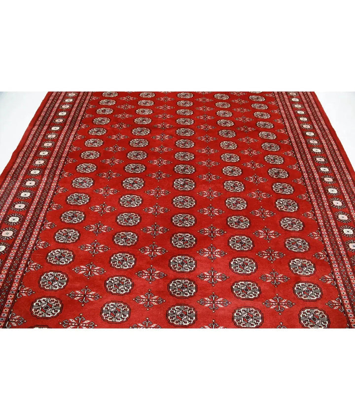 Pakistani Bokhara Rug 7' 11" x 10' 0" Hand-Knotted | No. AT34204