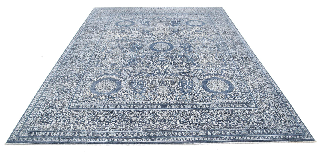 Grey Afghan Ziegler Rug 8' 2" x 10' 8" Hand-Knotted | No. AT34206