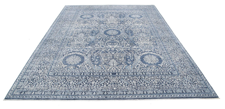 Grey Afghan Ziegler Rug 8' 2" x 10' 8" Hand-Knotted | No. AT34206