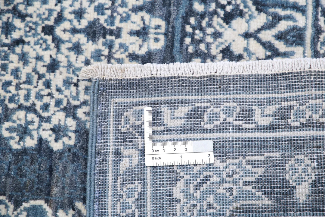 Grey Afghan Ziegler Rug 8' 2" x 10' 8" Hand-Knotted | No. AT34206