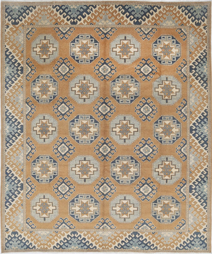 Beige Afghan Ziegler Rug 8' 5" x 10' 1" Hand-Knotted | No. AT34250