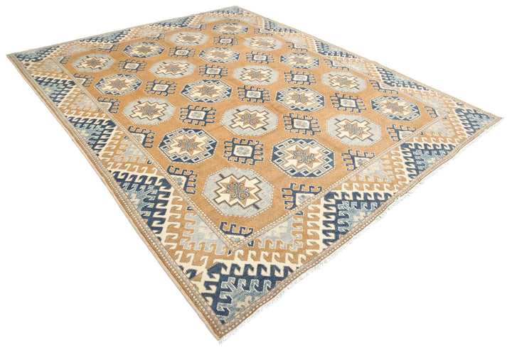 Beige Afghan Ziegler Rug 8' 5" x 10' 1" Hand-Knotted | No. AT34250