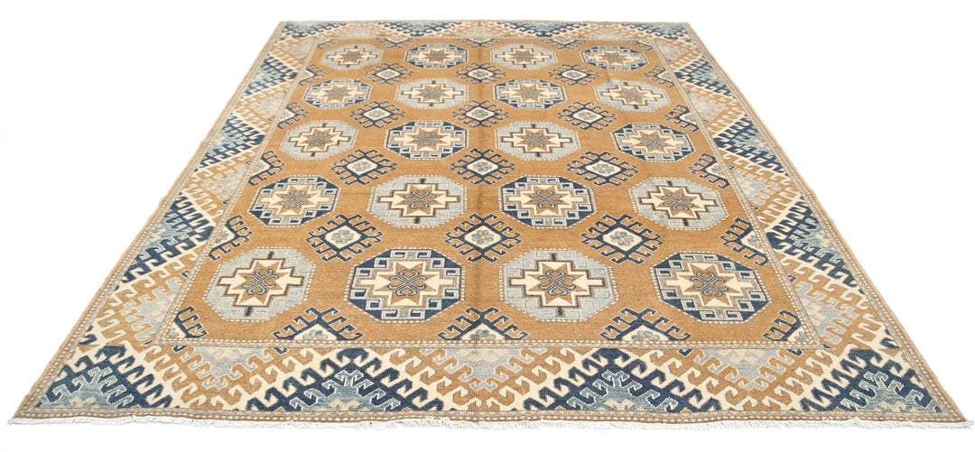 Beige Afghan Ziegler Rug 8' 5" x 10' 1" Hand-Knotted | No. AT34250