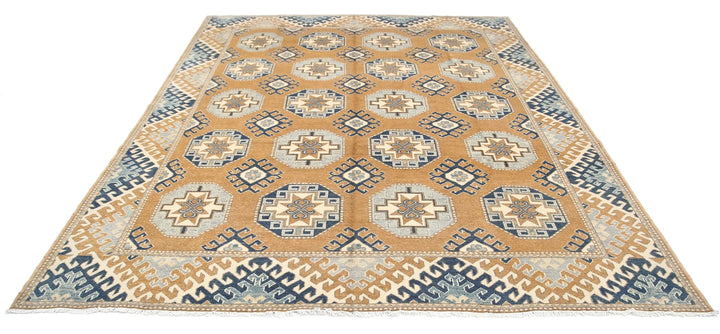 Beige Afghan Ziegler Rug 8' 5" x 10' 1" Hand-Knotted | No. AT34250