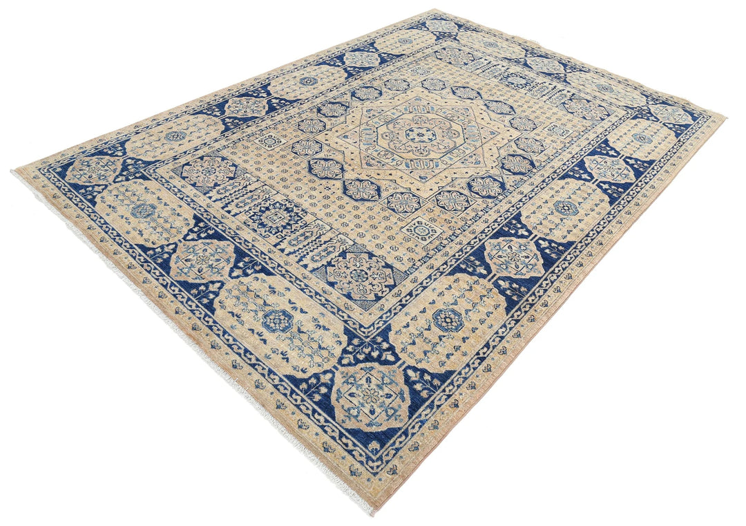 Afghan Mamluk Rug 6' 7" x 9' 3" Hand-Knotted | No. AT34299
