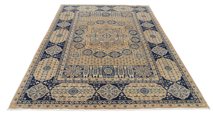 Afghan Mamluk Rug 6' 7" x 9' 3" Hand-Knotted | No. AT34299