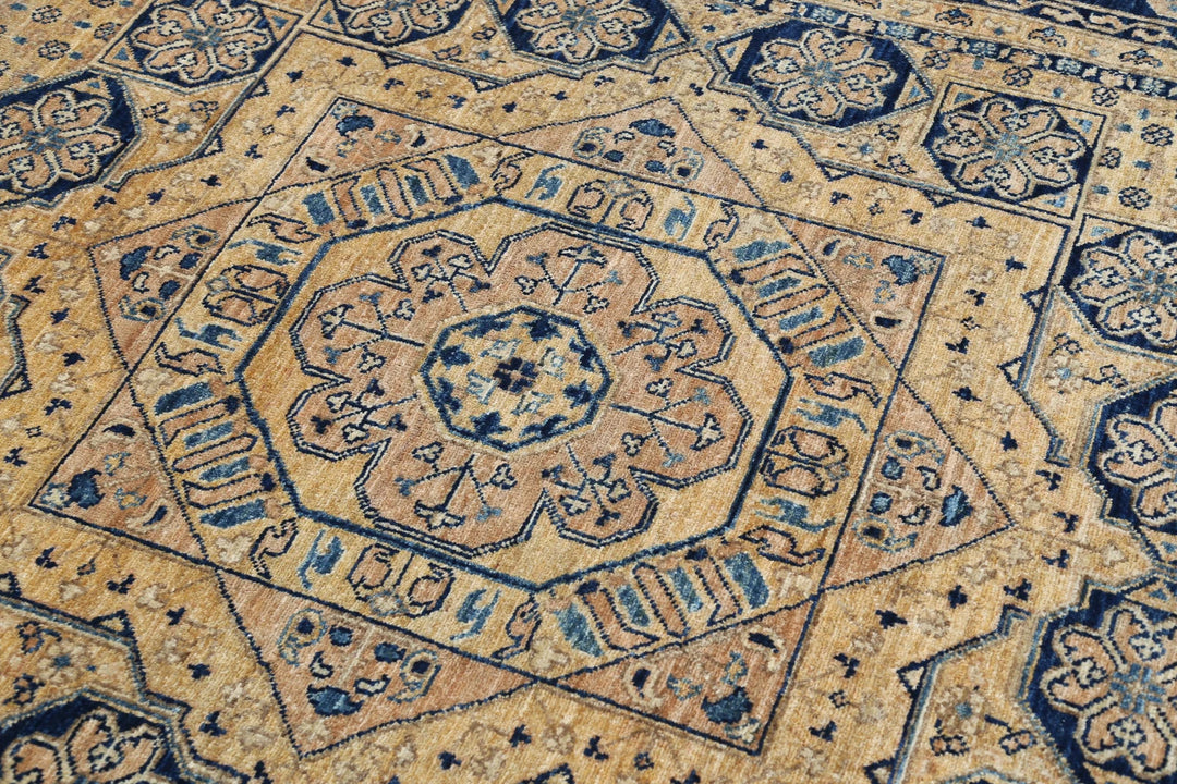 Afghan Mamluk Rug 6' 7" x 9' 3" Hand-Knotted | No. AT34299