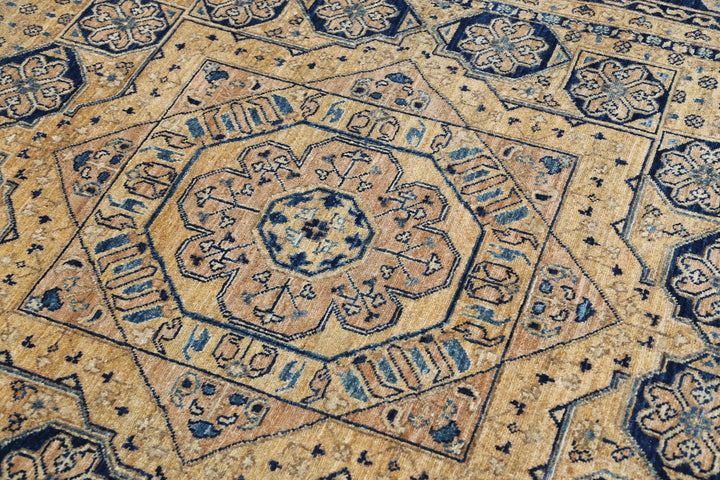 Afghan Mamluk Rug 6' 7" x 9' 3" Hand-Knotted | No. AT34299