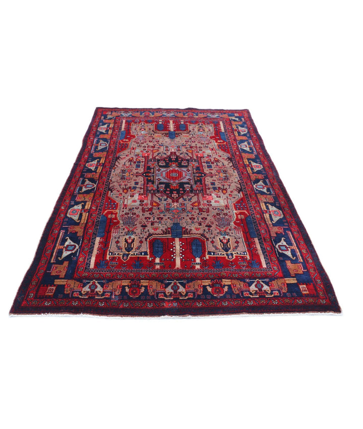 Persian Hamadan Oriental Rug 4' 11" x 9' 0" Hand-Knotted | No. AT34306
