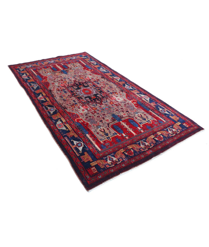 Persian Hamadan Oriental Rug 4' 11" x 9' 0" Hand-Knotted | No. AT34306