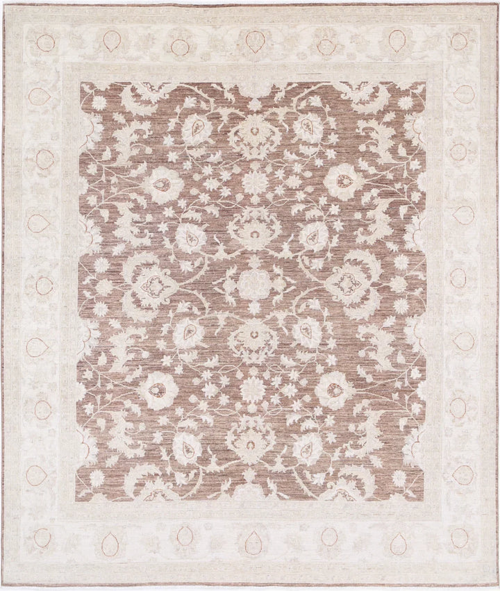 Brown Afghan Serenity Rug 7' 11" x 9' 6" Hand-Knotted | No. AT343740