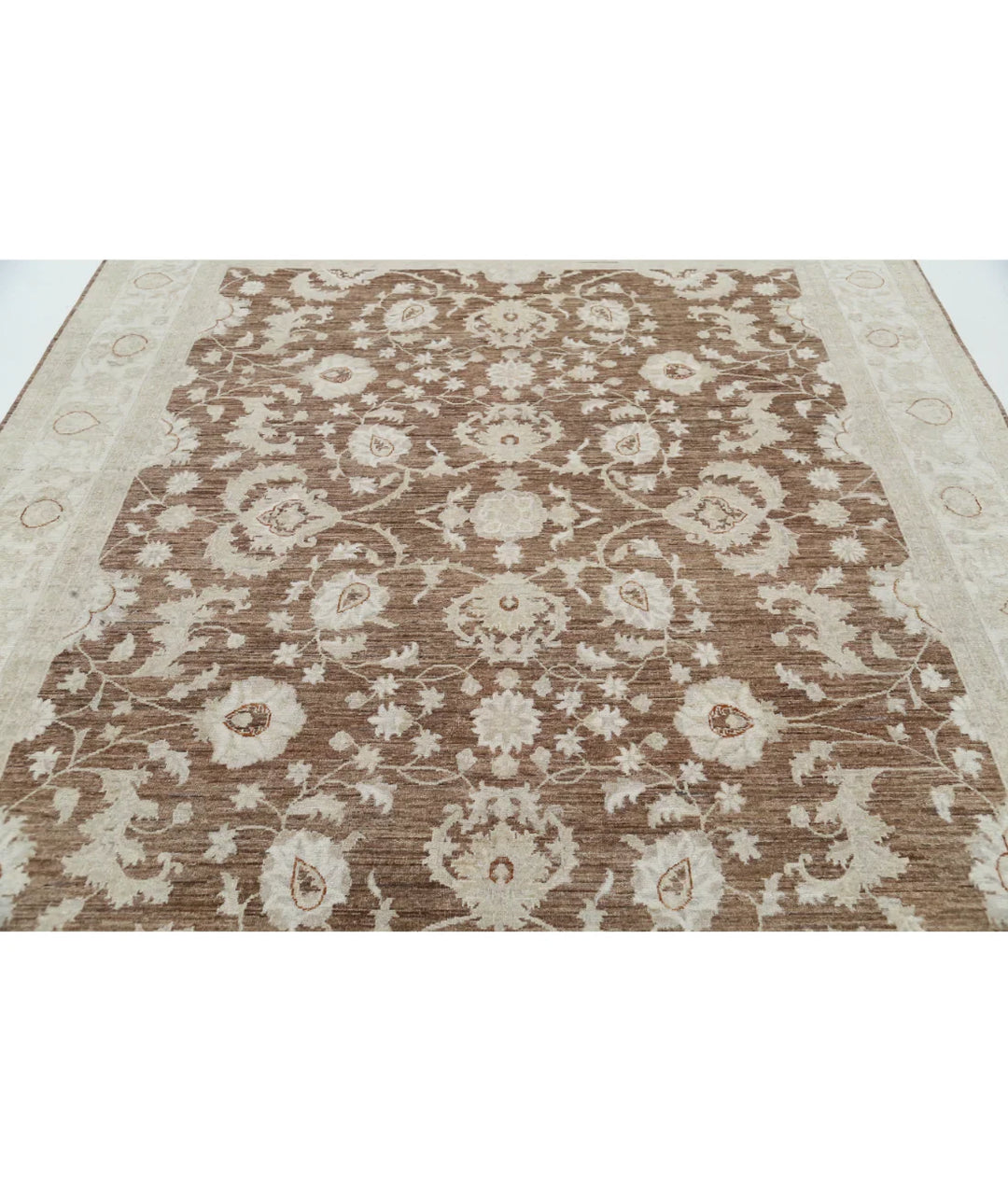 Brown Afghan Serenity Rug 7' 11" x 9' 6" Hand-Knotted | No. AT343740