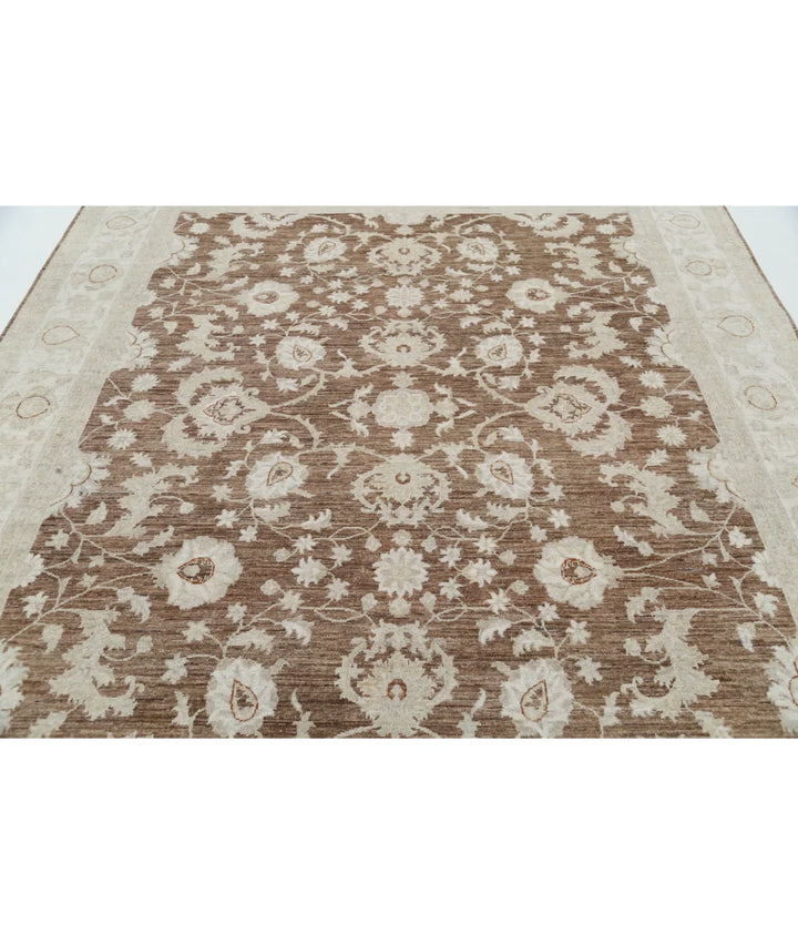 Brown Afghan Serenity Rug 7' 11" x 9' 6" Hand-Knotted | No. AT343740