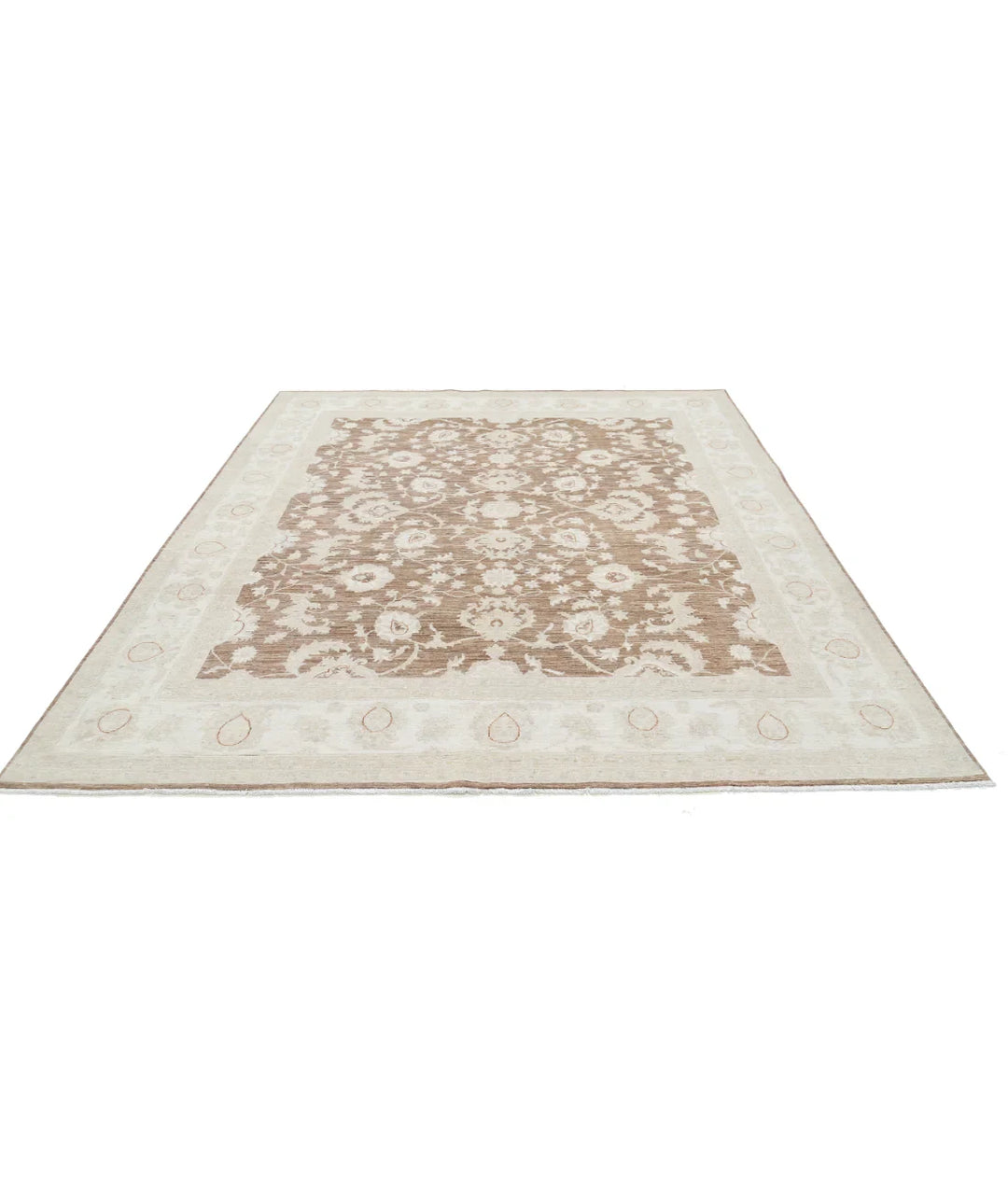 Brown Afghan Serenity Rug 7' 11" x 9' 6" Hand-Knotted | No. AT343740