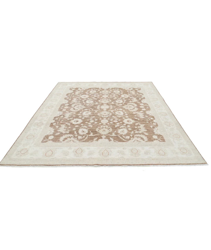 Brown Afghan Serenity Rug 7' 11" x 9' 6" Hand-Knotted | No. AT343740