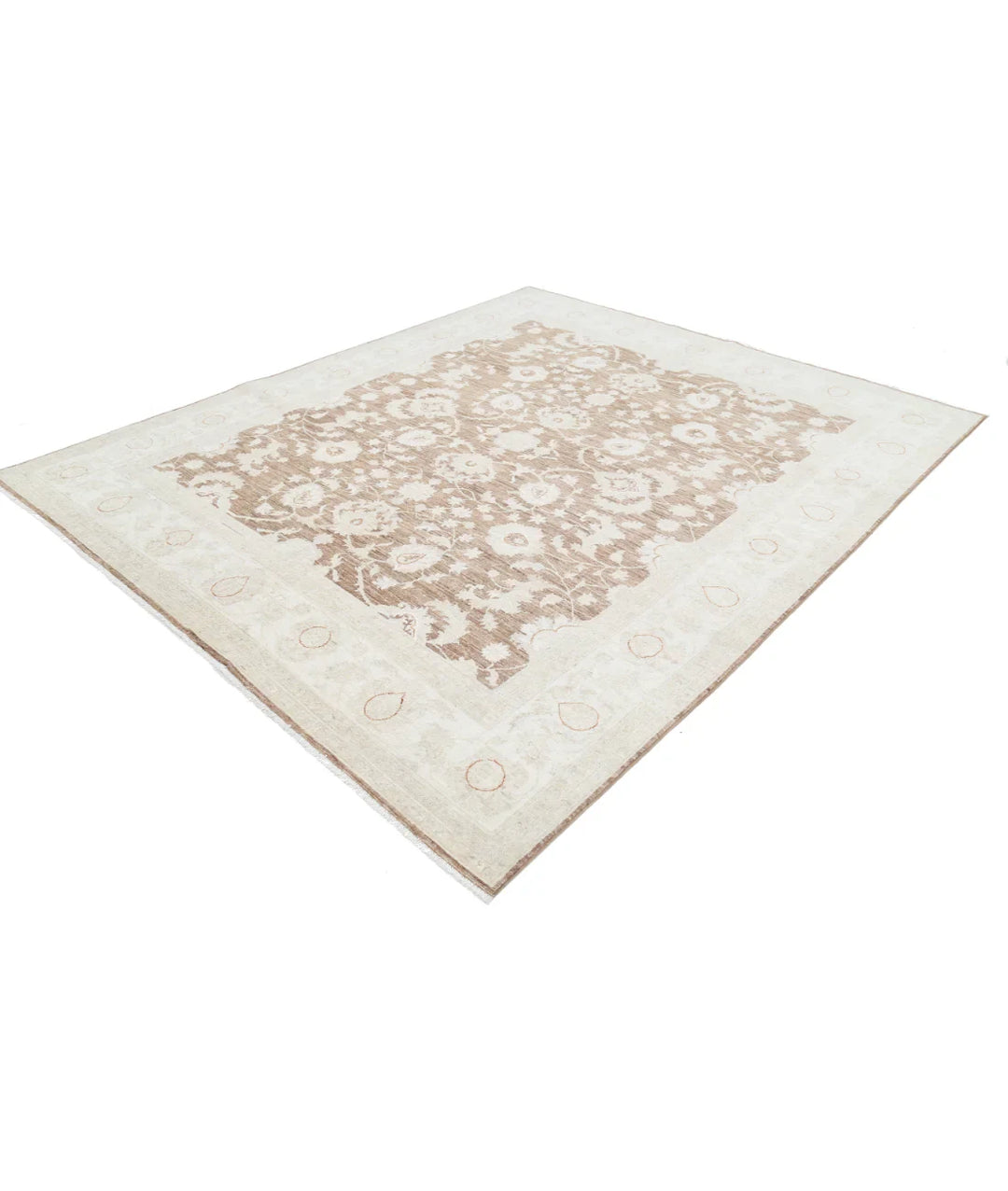 Brown Afghan Serenity Rug 7' 11" x 9' 6" Hand-Knotted | No. AT343740