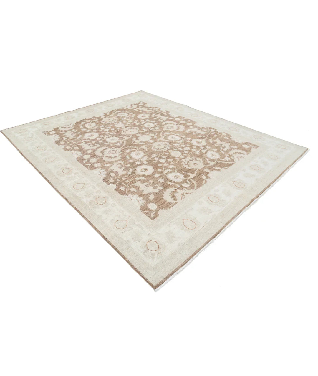 Brown Afghan Serenity Rug 7' 11" x 9' 6" Hand-Knotted | No. AT343740