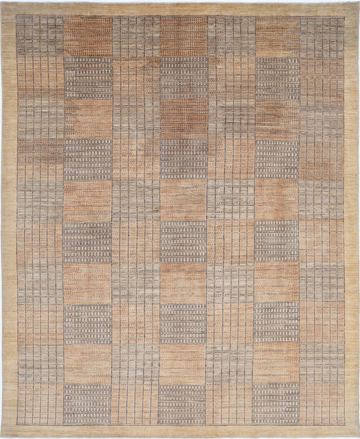 Afghan Modcar Rug 8' 11" x 10' 10" Hand-Knotted | No. AT34411