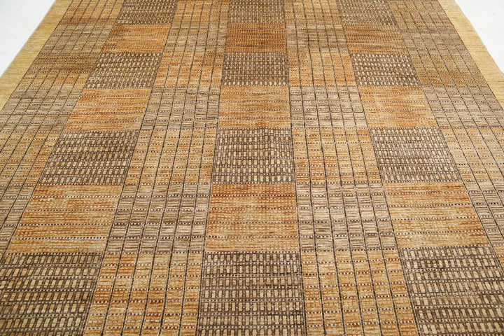 Afghan Modcar Rug 8' 11" x 10' 10" Hand-Knotted | No. AT34411