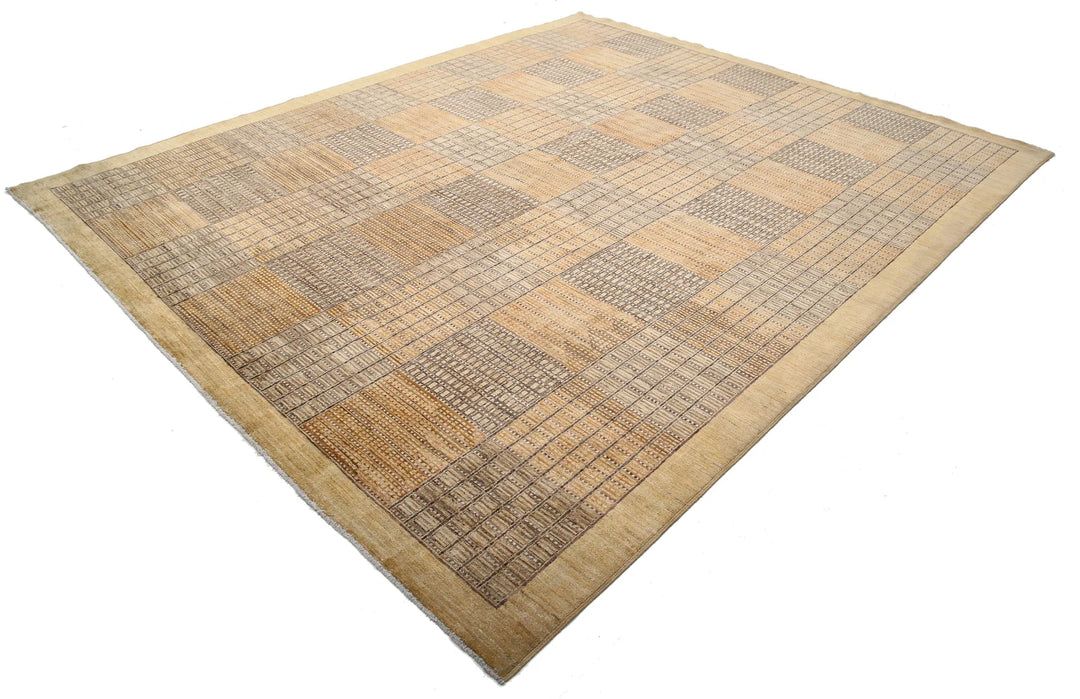 Afghan Modcar Rug 8' 11" x 10' 10" Hand-Knotted | No. AT34411