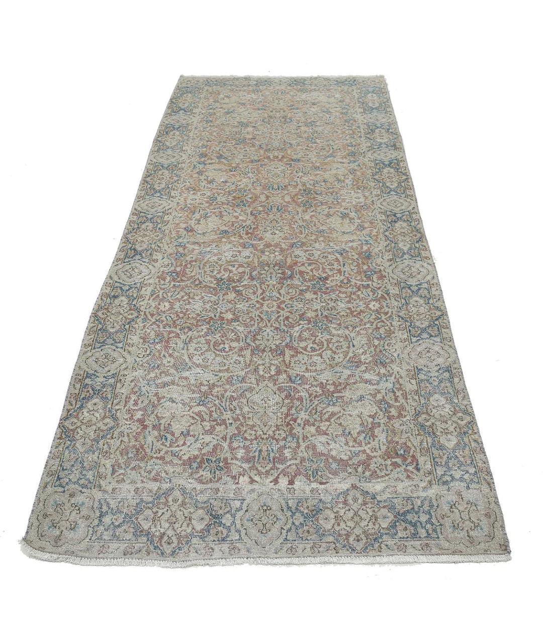 Persian Kerman Runner Rug 3' 8" x 9' 6" Hand-Knotted | No. AT34473