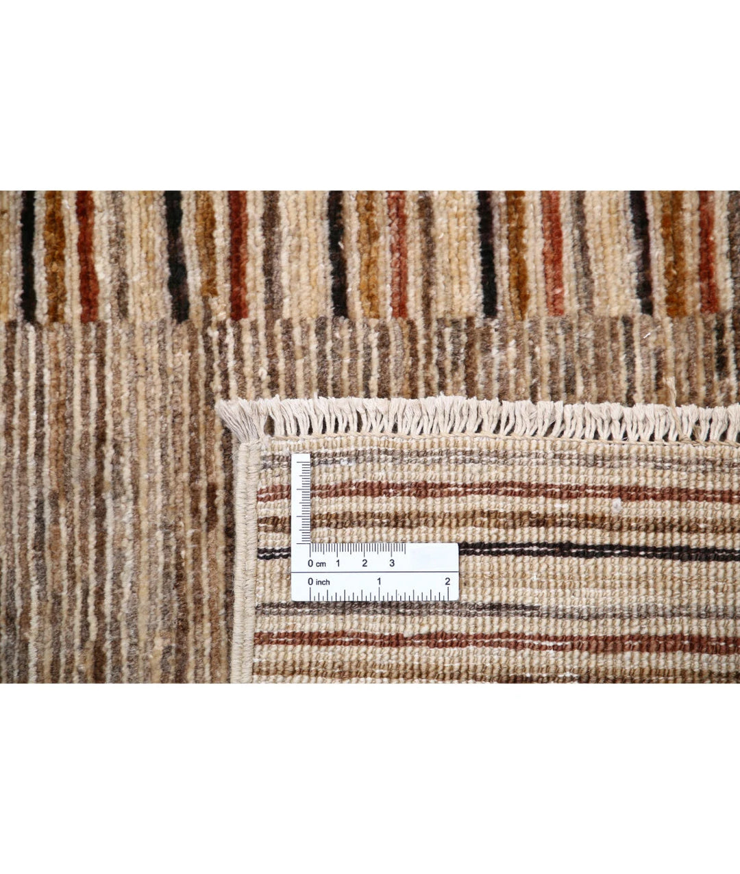 Multicolor Afghan Oriental Rug 4' 9" x 6' 5" Hand-Knotted detail