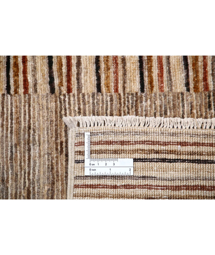 Multicolor Afghan Oriental Rug 4' 9" x 6' 5" Hand-Knotted detail