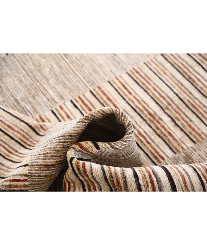 Multicolor Afghan Oriental Rug 4' 9" x 6' 5" Hand-Knotted close-up