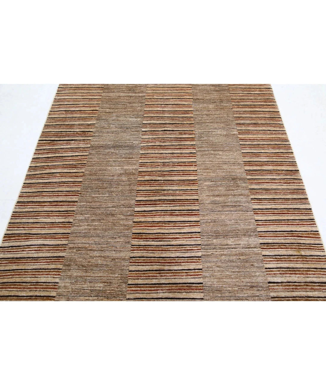 Multicolor Afghan Oriental Rug 4' 9" x 6' 5" Hand-Knotted | No. AT34487