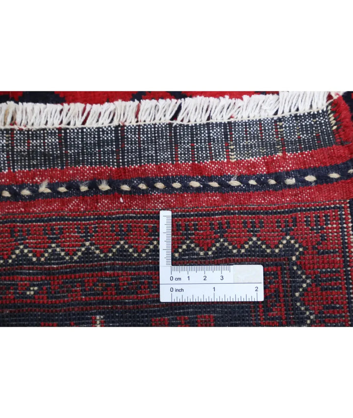 Red Afghan Khamyab Rug 3' 0" x 9' 10" Hand-Knotted | No. AT34536