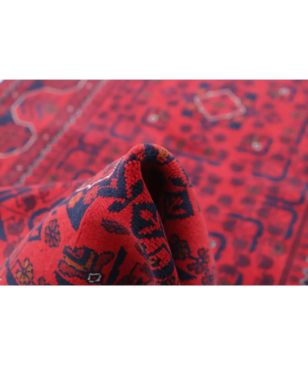 Red Afghan Khamyab Rug 3' 0" x 9' 10" Hand-Knotted | No. AT34536