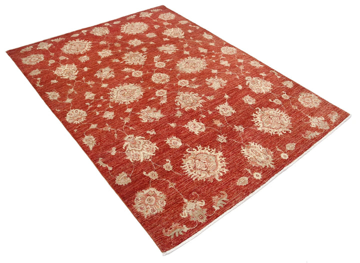 Afghan Oriental Rug 4' 10" x 6' 6" Hand-Knotted | No. AT34543