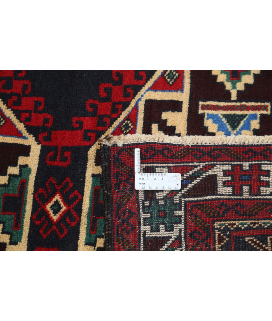 Red Afghan Tribal Rug 2' 9" x 4' 4" Hand-Knotted | No. AT34558
