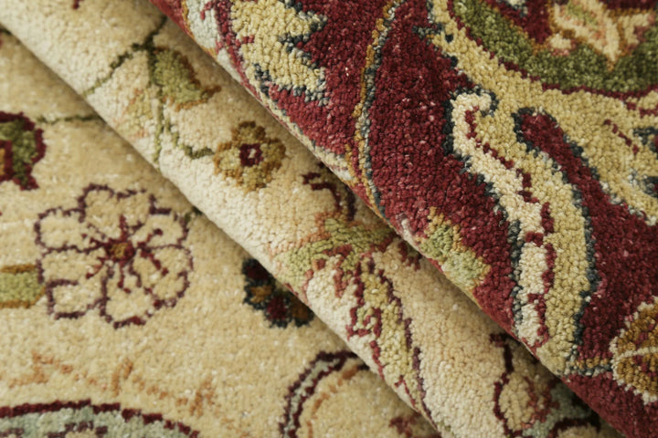 Ivory Indian Ziegler Rug 8' 1" x 10' 3" Hand-Knotted | No. AT34577